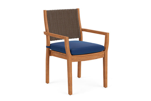 Lloyd Flanders - Teak Loom Back Teak Dining Armchair In Bark Finish With Flagship Lapis Fabric - 2862010081813 view 1