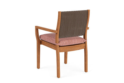 Lloyd Flanders - Teak Loom Back Teak Dining Armchair In Bark Finish With Friendly Carnival Fabric - 2862010082043 view 2