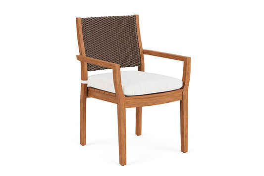 Lloyd Flanders - Teak Loom Back Teak Dining Armchair In Bark Finish With Friendly Natural Fabric - 2862010082042 view 1