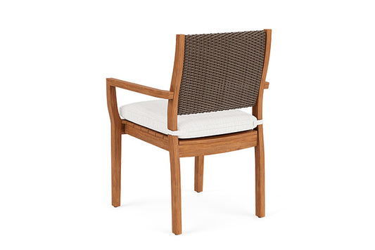 Lloyd Flanders - Teak Loom Back Teak Dining Armchair In Bark Finish With Friendly Natural Fabric - 2862010082042 view 2