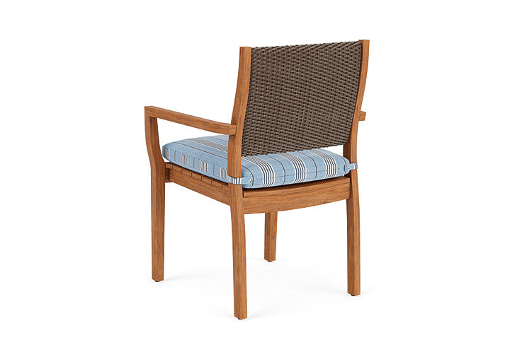 Lloyd Flanders - Teak Loom Back Teak Dining Armchair In Bark Finish With Hansen Sky Fabric - 286201008064 view 2