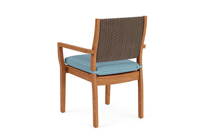 Lloyd Flanders - Teak Loom Back Teak Dining Armchair In Bark Finish With Leeds Light Blue Fabric - 2862010082058 view 2