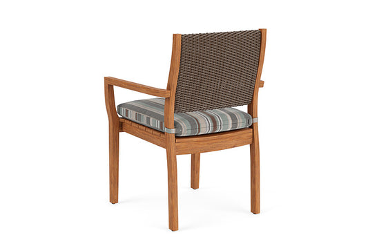 Lloyd Flanders - Teak Loom Back Teak Dining Armchair In Bark Finish With Lima Heron Fabric - 286201008067 view 2