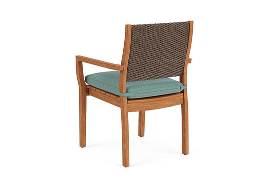 Lloyd Flanders - Teak Loom Back Teak Dining Armchair In Bark Finish With Loveboat Mint Fabric - 2862010082010 view 2