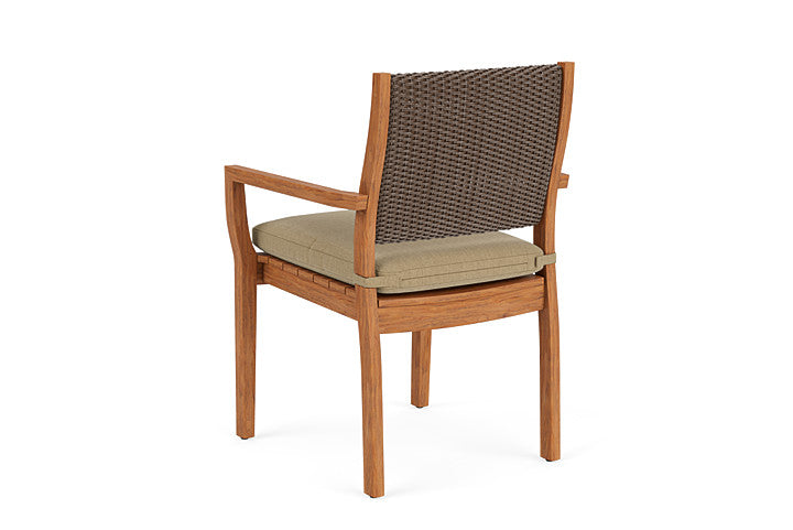 Lloyd Flanders - Teak Loom Back Teak Dining Armchair In Bark Finish With Loveboat Saffron Fabric - 2862010082009 view 2