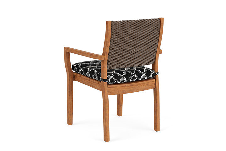 Lloyd Flanders - Teak Loom Back Teak Dining Armchair In Bark Finish With Luna Onyx Fabric - 2862010082071 view 2
