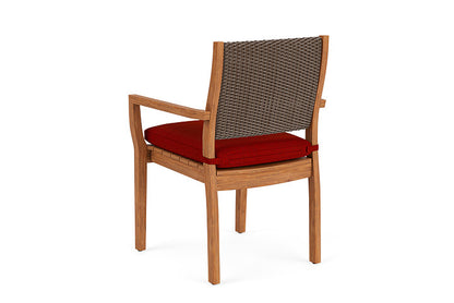 Lloyd Flanders - Teak Loom Back Teak Dining Armchair In Bark Finish With Partyline Lollipop Fabric - 2862010082054 view 2