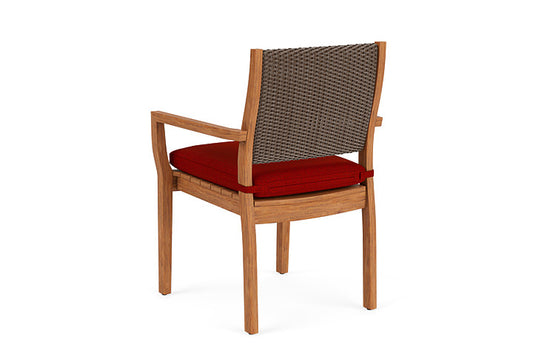 Lloyd Flanders - Teak Loom Back Teak Dining Armchair In Bark Finish With Partyline Lollipop Fabric - 2862010082054 view 2