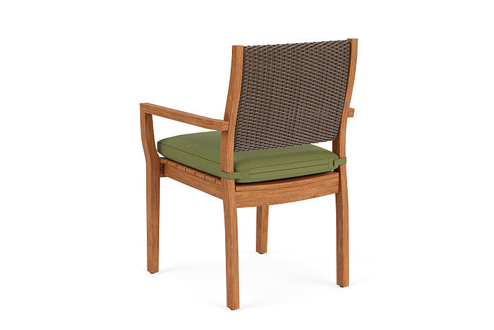Lloyd Flanders - Teak Loom Back Teak Dining Armchair In Bark Finish With Reflections Grass Fabric - 2862010082051 view 2