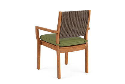 Lloyd Flanders - Teak Loom Back Teak Dining Armchair In Bark Finish With Reflections Grass Fabric - 2862010082051 view 2