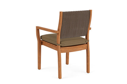 Lloyd Flanders - Teak Loom Back Teak Dining Armchair In Bark Finish With Reflections Straw Fabric - 2862010082053 view 2