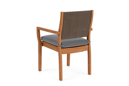 Lloyd Flanders - Teak Loom Back Teak Dining Armchair In Bark Finish With Remy Graphite Fabric - 2862010082003 view 2