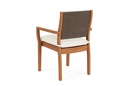 Lloyd Flanders - Teak Loom Back Teak Dining Armchair In Bark Finish With Sailcloth Salt Fabric - 286201008890 view 2