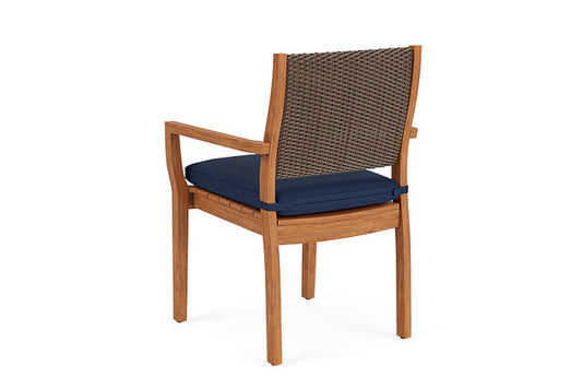 Lloyd Flanders - Teak Loom Back Teak Dining Armchair In Bark Finish With Sandberg Navy Fabric - 2862010082025 view 2