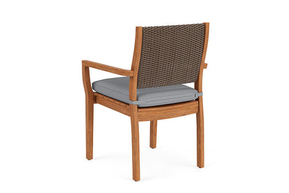 Lloyd Flanders - Teak Loom Back Teak Dining Armchair In Bark Finish With Sandberg Pewter Fabric - 2862010082029 view 2