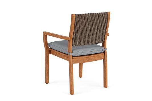 Lloyd Flanders - Teak Loom Back Teak Dining Armchair In Bark Finish With Sandberg Pewter Fabric - 2862010082029 view 2
