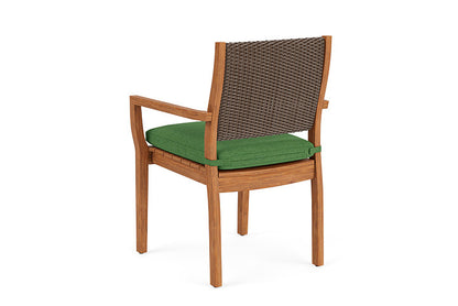 Lloyd Flanders - Teak Loom Back Teak Dining Armchair In Bark Finish With Seadog Botanical Fabric - 2862010082066 view 2