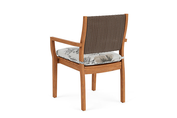 Lloyd Flanders - Teak Loom Back Teak Dining Armchair In Bark Finish With Serena Floral Dove Fabric - 2862010082077 view 2
