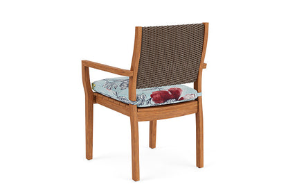Lloyd Flanders - Teak Loom Back Teak Dining Armchair In Bark Finish With Serena Floral Meadow Fabric - 2862010082079 view 2