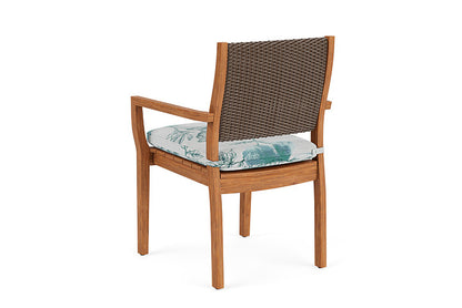 Lloyd Flanders - Teak Loom Back Teak Dining Armchair In Bark Finish With Serena Floral Mist Fabric - 2862010082078 view 2