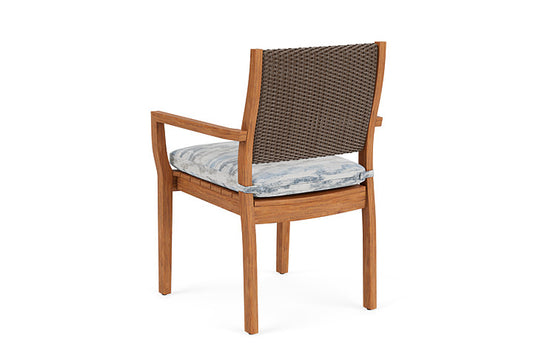 Lloyd Flanders - Teak Loom Back Teak Dining Armchair In Bark Finish With Stratosphere Cloud Fabric - 2862010081966 view 2