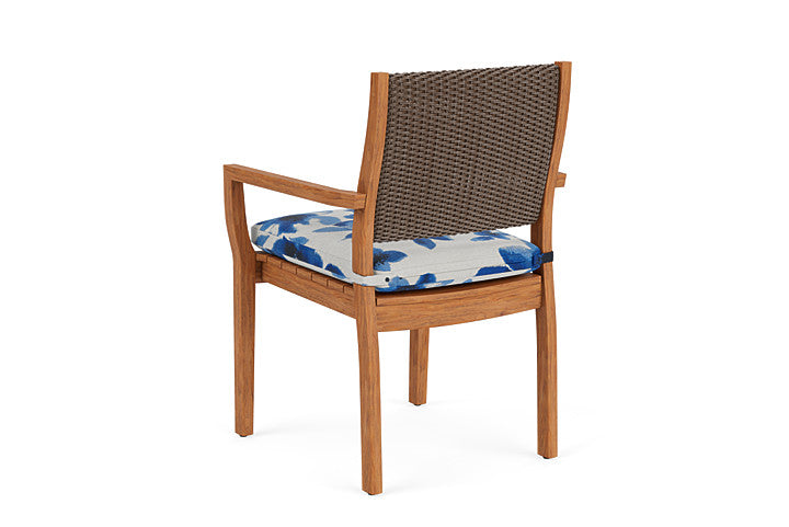 Lloyd Flanders - Teak Loom Back Teak Dining Armchair In Bark Finish With Watercolor Blossom Capri Fabric - 286201008672 view 2