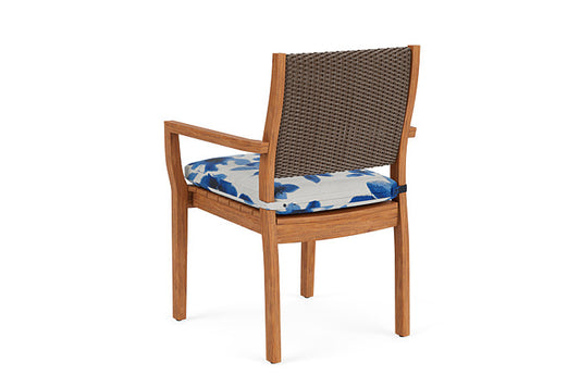 Lloyd Flanders - Teak Loom Back Teak Dining Armchair In Bark Finish With Watercolor Blossom Capri Fabric - 286201008672 view 2
