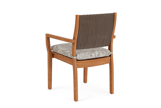 Lloyd Flanders - Teak Loom Back Teak Dining Armchair In Bark Finish With Wayfarer Dune Fabric - 2862010082073 view 2