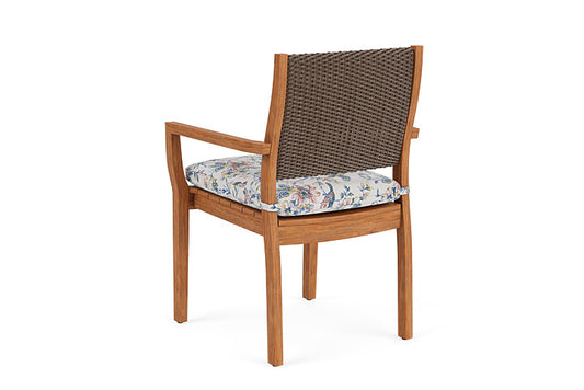 Lloyd Flanders - Teak Loom Back Teak Dining Armchair In Bark Finish With Whimsical Bird Song Fabric - 2862010082080 view 2