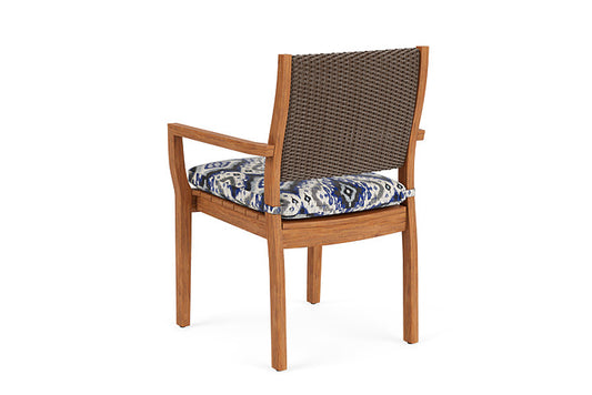 Lloyd Flanders - Teak Loom Back Teak Dining Armchair In Bark Finish With Yoko Mediterranean Fabric - 286201008705 view 2