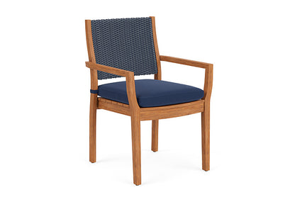 Lloyd Flanders - Teak Loom Back Teak Dining Armchair In Denim Blue Finish With Beach Navy Fabric - 2862010402013 view 1