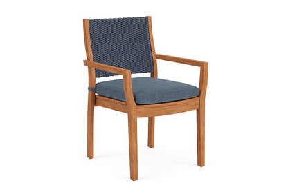Lloyd Flanders - Teak Loom Back Teak Dining Armchair In Denim Blue Finish With Deluna Aegean Fabric - 2862010402030 view 1