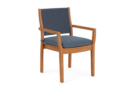 Lloyd Flanders - Teak Loom Back Teak Dining Armchair In Denim Blue Finish With Deluna Aegean Fabric - 2862010402030 view 1