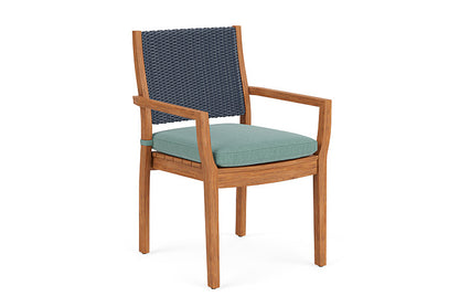 Lloyd Flanders - Teak Loom Back Teak Dining Armchair In Denim Blue Finish With Loveboat Mint Fabric - 2862010402010 view 1