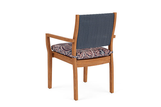Lloyd Flanders - Teak Loom Back Teak Dining Armchair In Denim Blue Finish With Sensiblity Splendor Fabric - 2862010402082 view 2