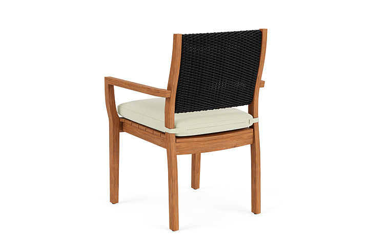 Lloyd Flanders - Teak Loom Back Teak Dining Armchair In Ebony Finish With Bamboo Bay Meadow Fabric - 2862010132060 view 2