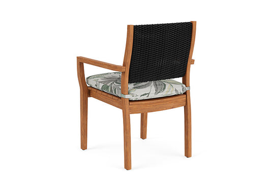 Lloyd Flanders - Teak Loom Back Teak Dining Armchair In Ebony Finish With Calidora Mist Fabric - 286201013094 view 2
