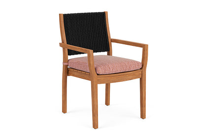 Lloyd Flanders - Teak Loom Back Teak Dining Armchair In Ebony Finish With Friendly Carnival Fabric - 2862010132043 view 1
