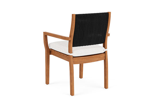 Lloyd Flanders - Teak Loom Back Teak Dining Armchair In Ebony Finish With Friendly Natural Fabric - 2862010132042 view 2