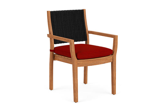 Lloyd Flanders - Teak Loom Back Teak Dining Armchair In Ebony Finish With Partyline Lollipop Fabric - 2862010132054 view 1