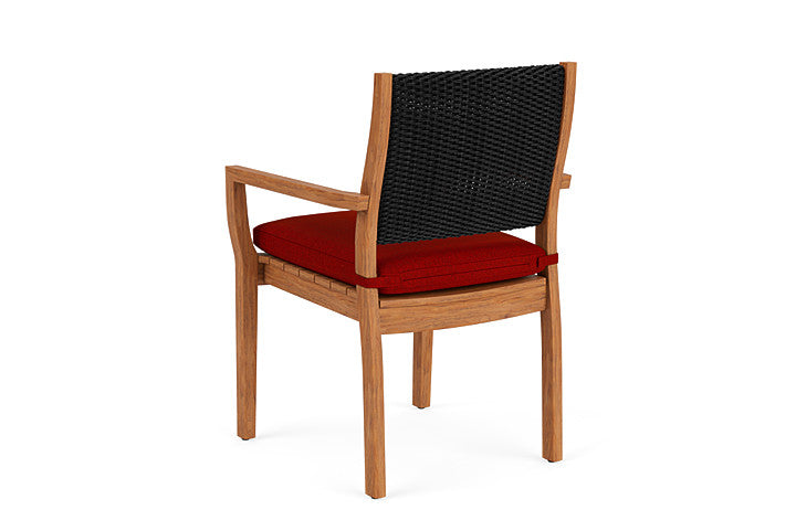 Lloyd Flanders - Teak Loom Back Teak Dining Armchair In Ebony Finish With Partyline Lollipop Fabric - 2862010132054 view 2