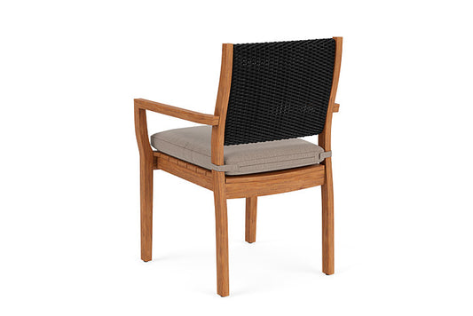 Lloyd Flanders - Teak Loom Back Teak Dining Armchair In Ebony Finish With Remy Pebble Fabric - 2862010132002 view 2