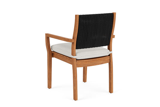 Lloyd Flanders - Teak Loom Back Teak Dining Armchair In Ebony Finish With Rollo Linen Fabric - 2862010132020 view 2