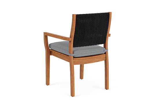 Lloyd Flanders - Teak Loom Back Teak Dining Armchair In Ebony Finish With Rumba Stonewashed Fabric - 2862010132006 view 2