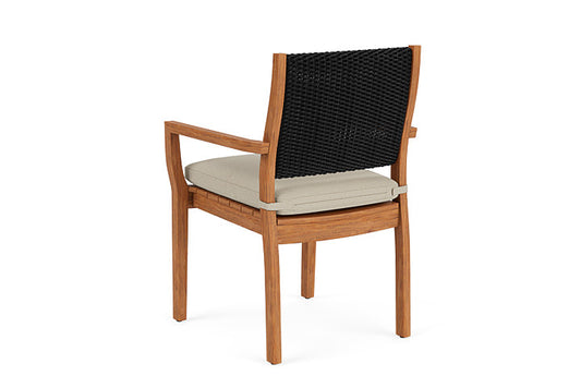 Lloyd Flanders - Teak Loom Back Teak Dining Armchair In Ebony Finish With Rumba Straw Fabric - 2862010132008 view 2