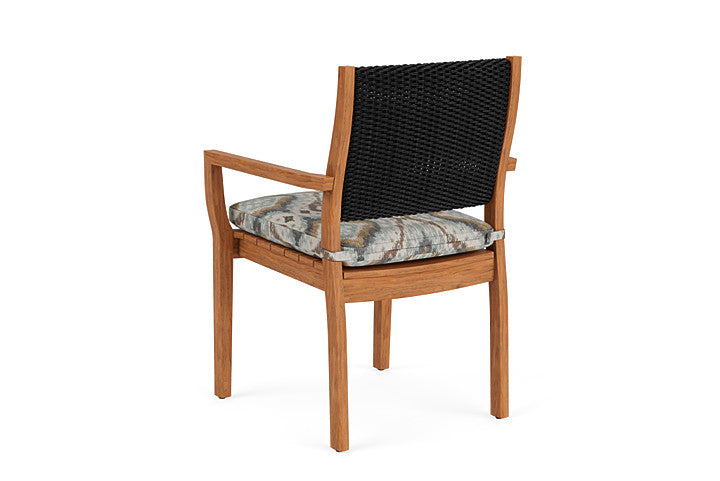Lloyd Flanders - Teak Loom Back Teak Dining Armchair In Ebony Finish With Yoko Mist Fabric - 286201013727 view 2