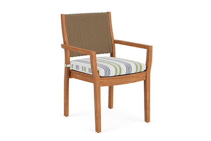 Lloyd Flanders - Teak Loom Back Teak Dining Armchair In Fawn Finish With Berkely Hall Green Fabric - 2862010052062 view 1
