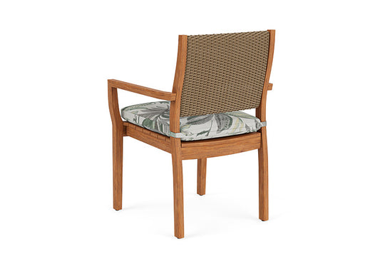Lloyd Flanders - Teak Loom Back Teak Dining Armchair In Fawn Finish With Calidora Mist Fabric - 286201005094 view 2