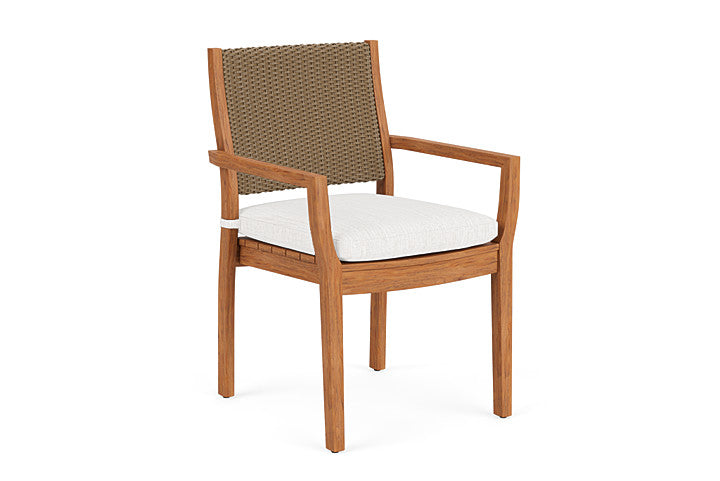 Lloyd Flanders - Teak Loom Back Teak Dining Armchair In Fawn Finish With Friendly Natural Fabric - 2862010052042 view 1