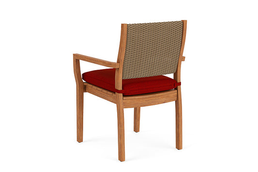 Lloyd Flanders - Teak Loom Back Teak Dining Armchair In Fawn Finish With Partyline Lollipop Fabric - 2862010052054 view 2